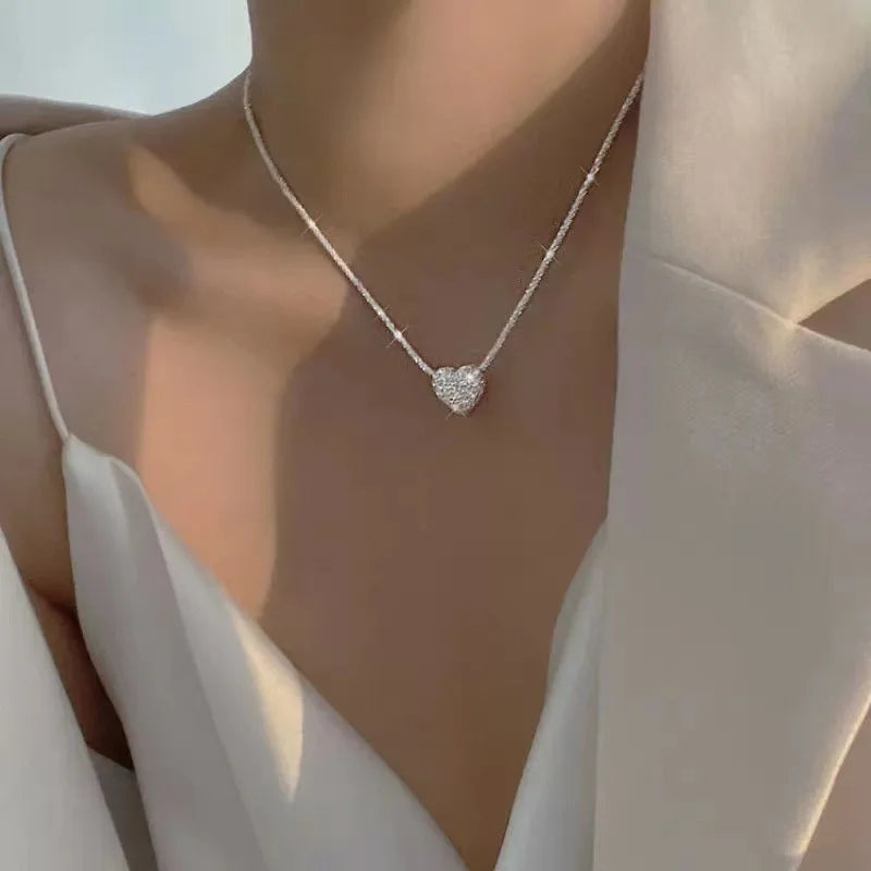 Popular Sparkling Necklace For Women Clavicle Chain Choker Fashion Jewelry Wedding Party Birthday Gift