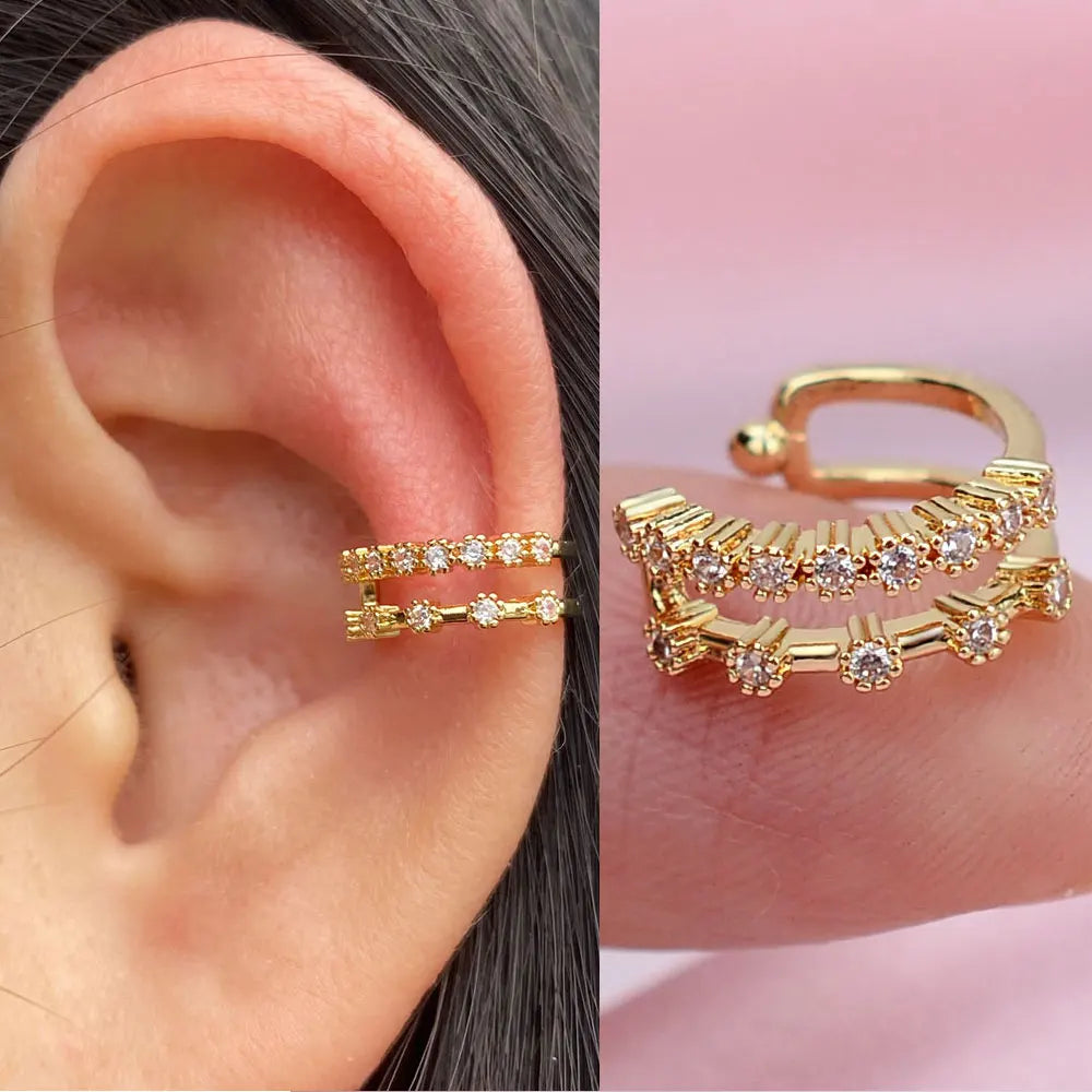 1Piece Climber Ear Cuff Ear Clip for Women CZ No Pierced C Shape Geometric Small Earcuff Ear Wrap Earcuff Clips Jewelry Gifts