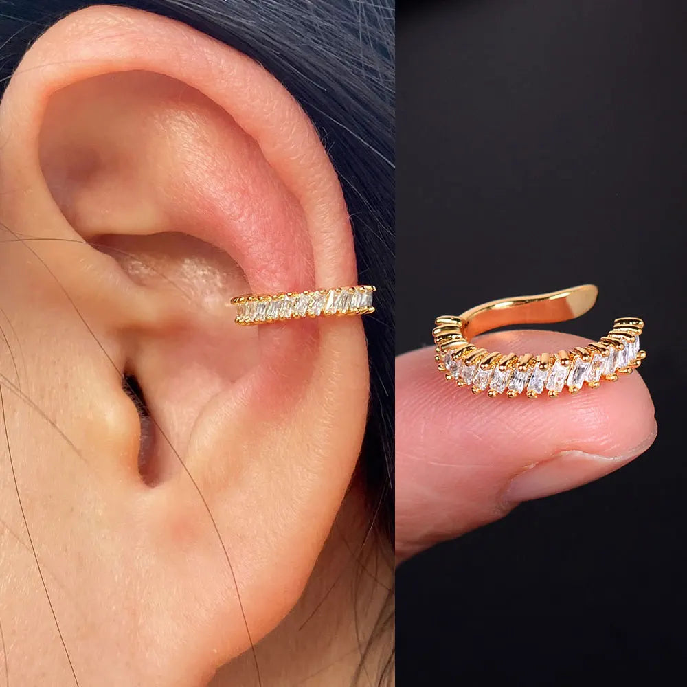 1Piece Climber Ear Cuff Ear Clip for Women CZ No Pierced C Shape Geometric Small Earcuff Ear Wrap Earcuff Clips Jewelry Gifts