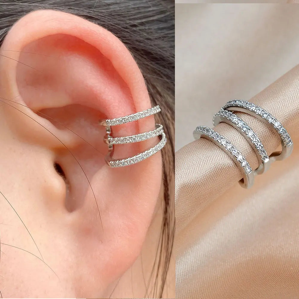 1Piece Climber Ear Cuff Ear Clip for Women CZ No Pierced C Shape Geometric Small Earcuff Ear Wrap Earcuff Clips Jewelry Gifts