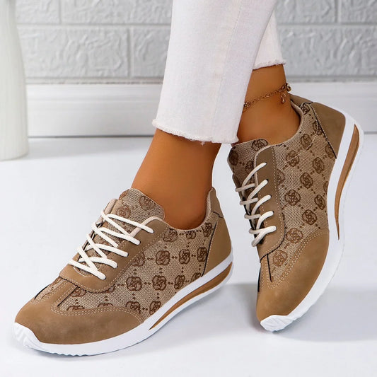 Women Thick Soled Cross Round Head Thin Fashion Shoes Women Comfortable  Breathable Casual Wear-resistant Shoes Zapatos De Mujer