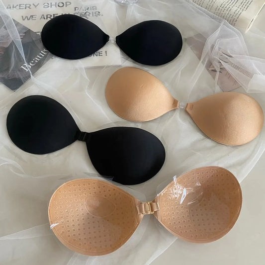 Sexy Sujetador Women's bra Invisible Push Up Bra Self-Adhesive Silicone Seamless Front Closure Sticky Backless Strapless Bra