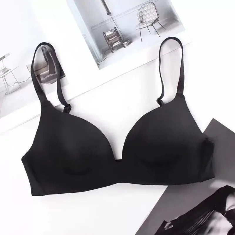 Simple Seamless Underwear Sexy Gathered Bras Soft Breathable Bras Solid Color Underwear Girls Women Underwear Accessories