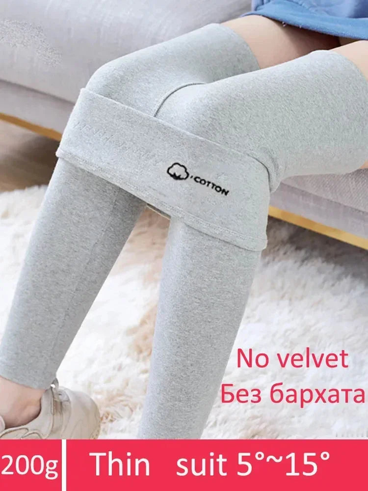 Winter Women's Leggings Thermal Velvet Cotton Slimming Tights with Fleece Pant Black Stretch Gray Thick Warm Leggings for Women