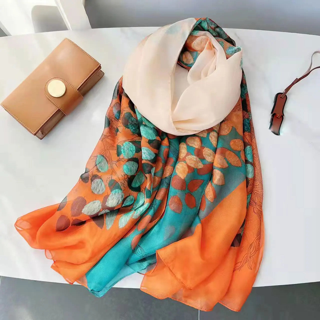 Silk Scarf Fashion Design Neck Foulard Female Luxury Hijab Women Warm Beach Scarves Echarpe Shawl Large Wrap Echarpe Bandana