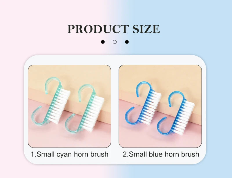 10/1Pcs Plastic Nail Brushes Mix Color Nail Hand Scrubbing Cleaning Brush Dust Cleaner Nail Art Manicure Soft Remover Tools