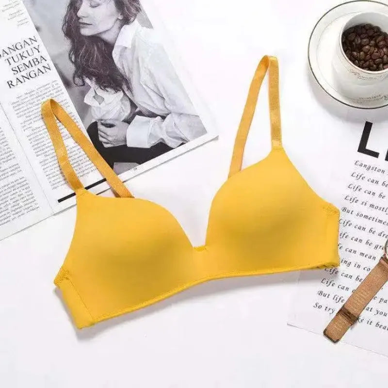 Simple Seamless Underwear Sexy Gathered Bras Soft Breathable Bras Solid Color Underwear Girls Women Underwear Accessories