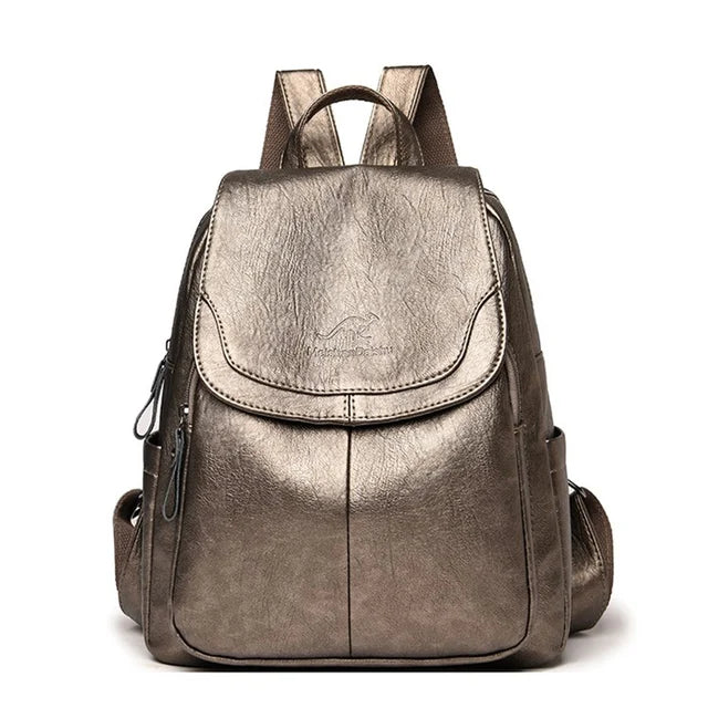 Ladies Bookbag Rucksack Women Large Capacity Backpack Purses High Quality Leather Female Vintage Bag School Bags Travel Bagpack