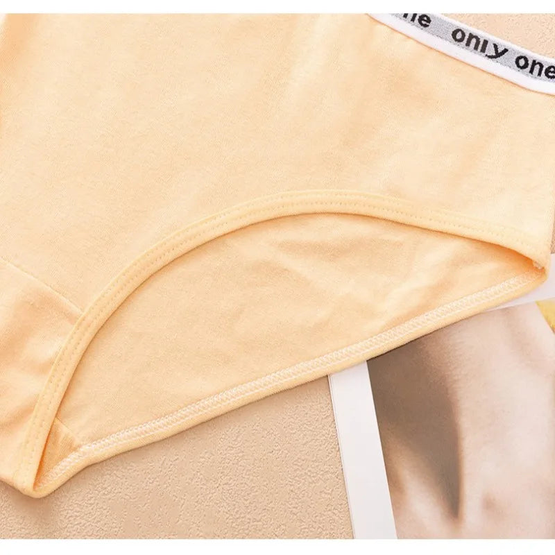 10 PCS/Lot 100 Cotton Panties for Women Cotton Briefs Solid Color Female Underwear Girl Underpants Skin-friendly Cotton Culottes