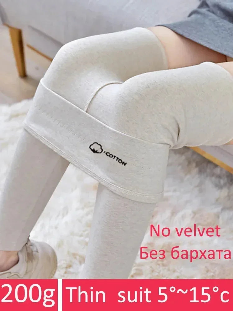 Winter Women's Leggings Thermal Velvet Cotton Slimming Tights with Fleece Pant Black Stretch Gray Thick Warm Leggings for Women