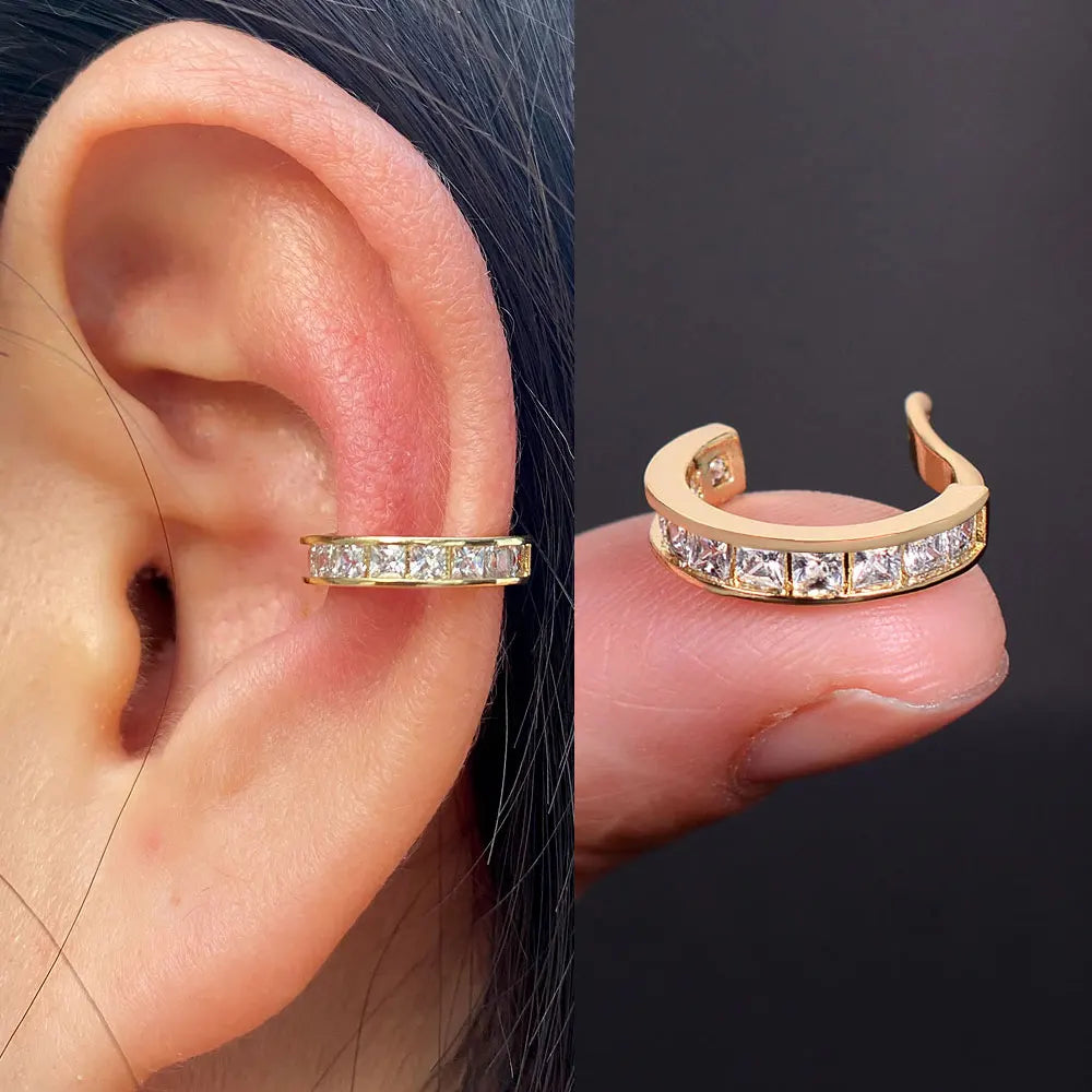 1Piece Climber Ear Cuff Ear Clip for Women CZ No Pierced C Shape Geometric Small Earcuff Ear Wrap Earcuff Clips Jewelry Gifts